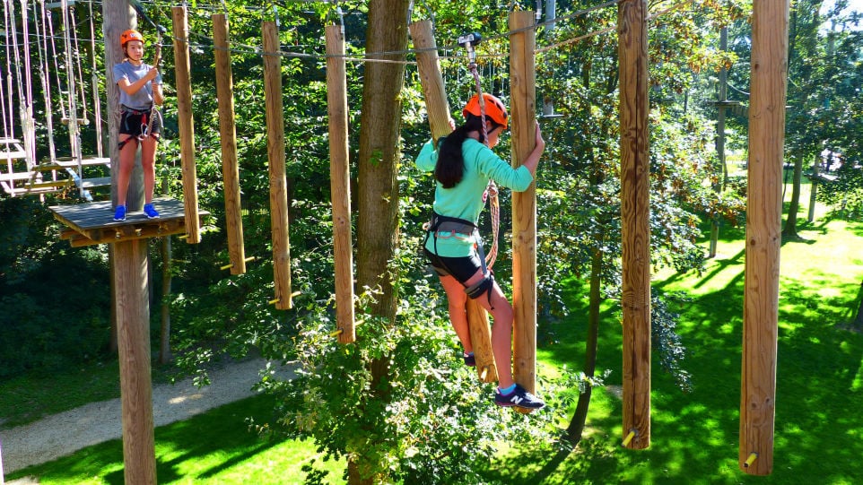 The high ropes course at Sport Vlaanderen near The Gathering