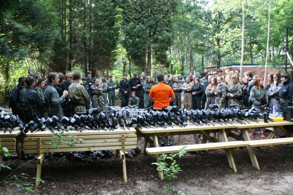 Enjoy paintball or laser shooting with your group at The Gathering.